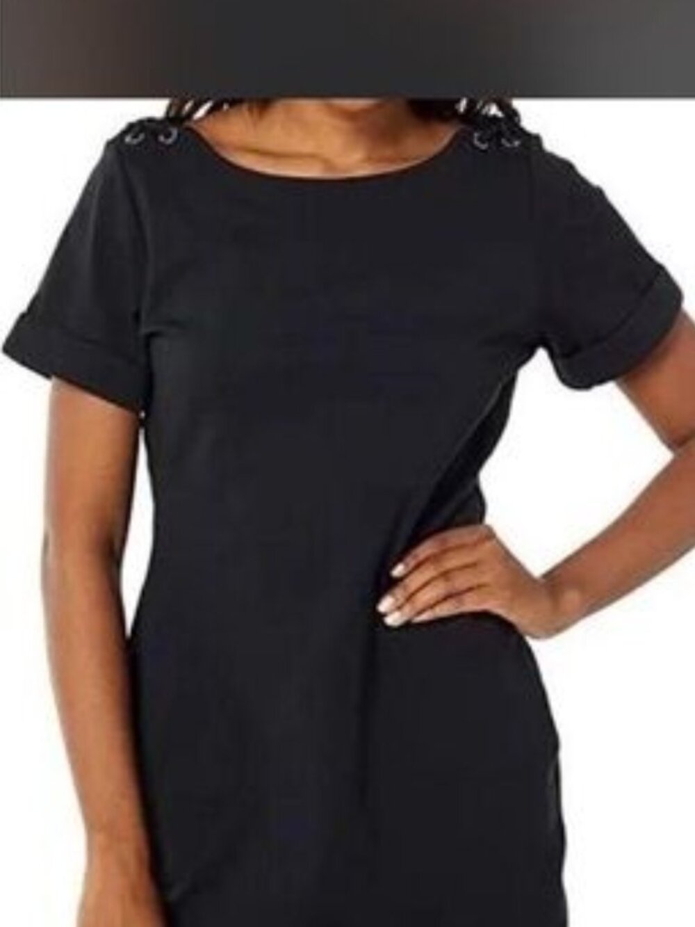 Tommy Bahama Women's Short Sleeve Pocket Mini Dress in Black Size Small